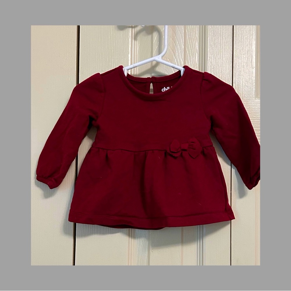 Carter's Burgundy Long Sleeve Top with Bow